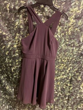 Lulu's Plum Cross-Strap Mini Dress